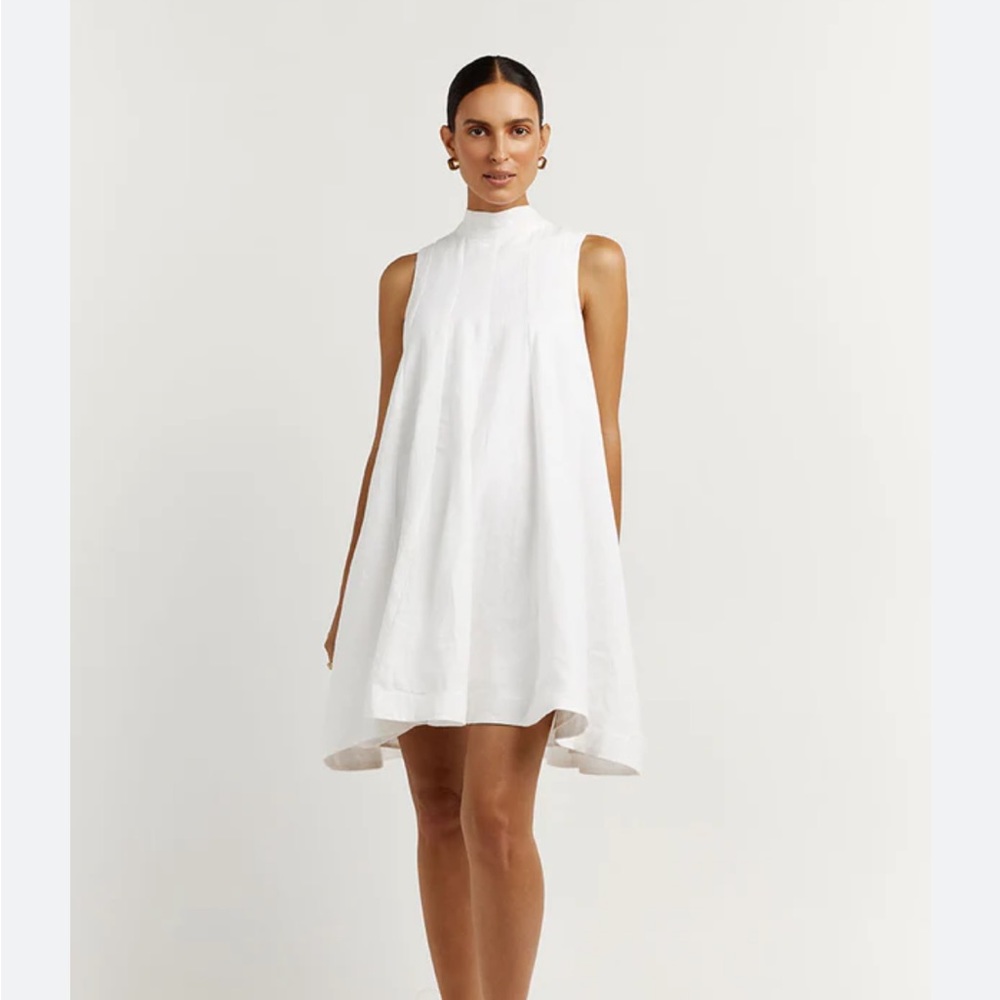 DISSH Aisle white linen panel dress size 6 (fits like small/medium)